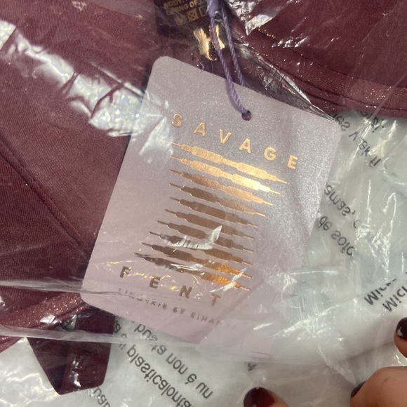 Savage X Fenty Core Microfiber Metallic Push-Up Bra in Red Cocoa Size 38B - NWT - Picture 5 of 7